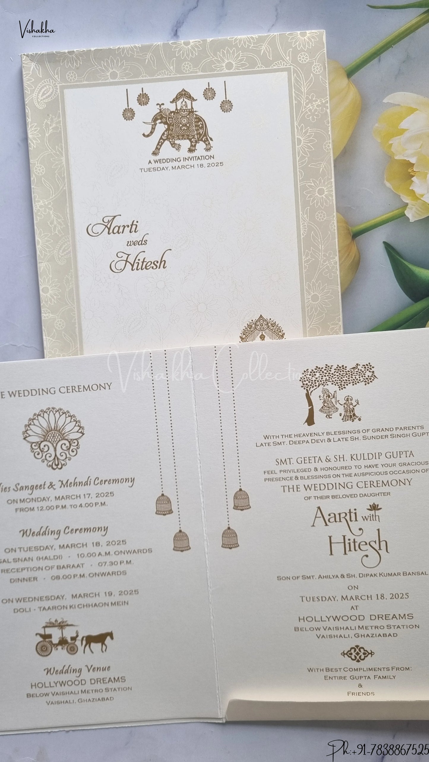 Ganesh Ji Hindu wedding invitation Cards SCH-G-3104