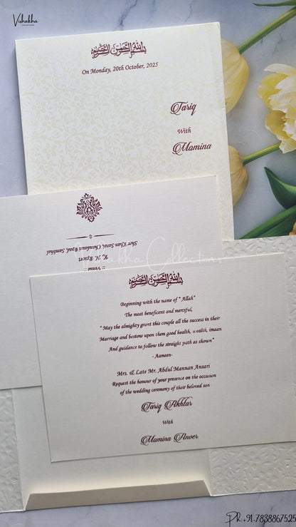 Flower Hindu Muslim Christian Jain Sikh wedding invitation Cards SCH-UN006