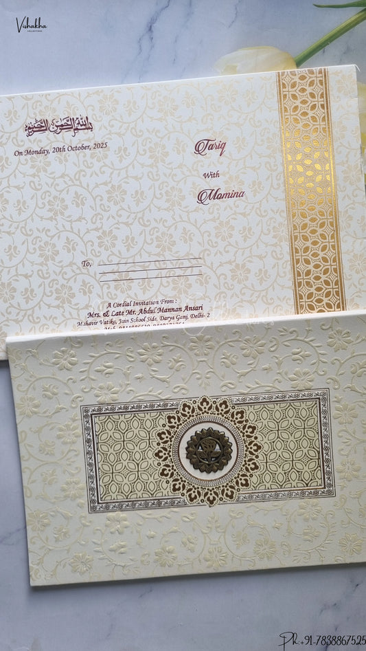 Flower Hindu Muslim Christian Jain Sikh wedding invitation Cards SCH-UN007