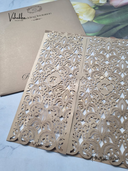 Semi Box Hindu Muslim Christian Sikh Laser Cut Colored invitation Cards SN-114