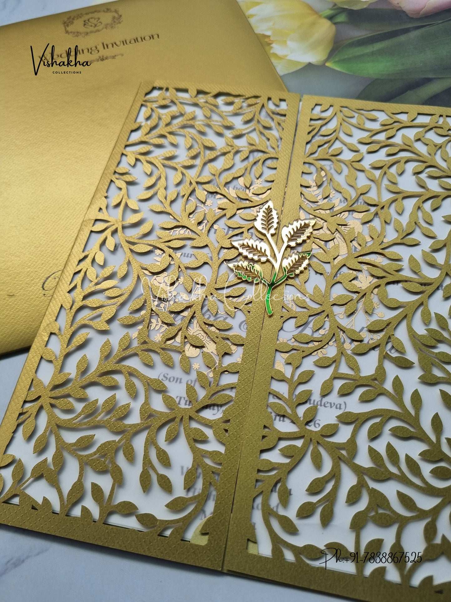 Semi Box Hindu Muslim Christian Sikh Laser Cut Colored invitation Cards SN-115