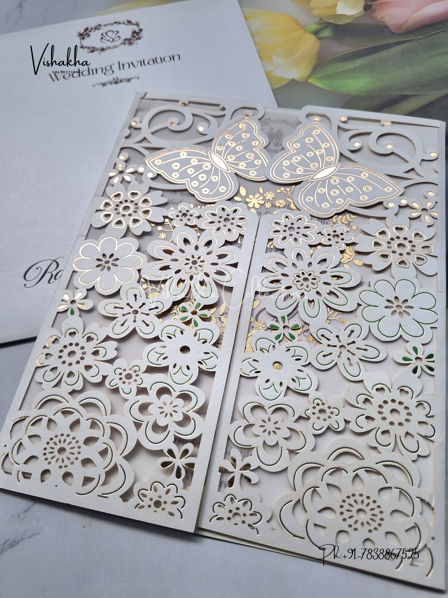 Semi Box Hindu Muslim Christian Sikh Laser Cut Colored invitation Cards SN-118