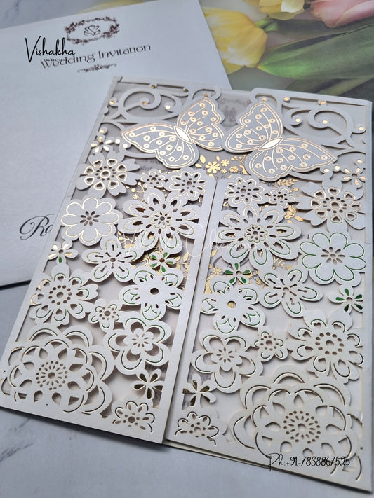 Semi Box Hindu Muslim Christian Sikh Laser Cut Colored invitation Cards SN-118