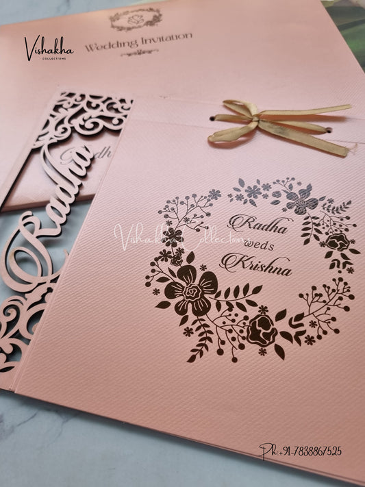 Hindu Muslim Christian Sikh MDF Board Laser Cut Named MDF Laser Cut invitation Cards SN-131