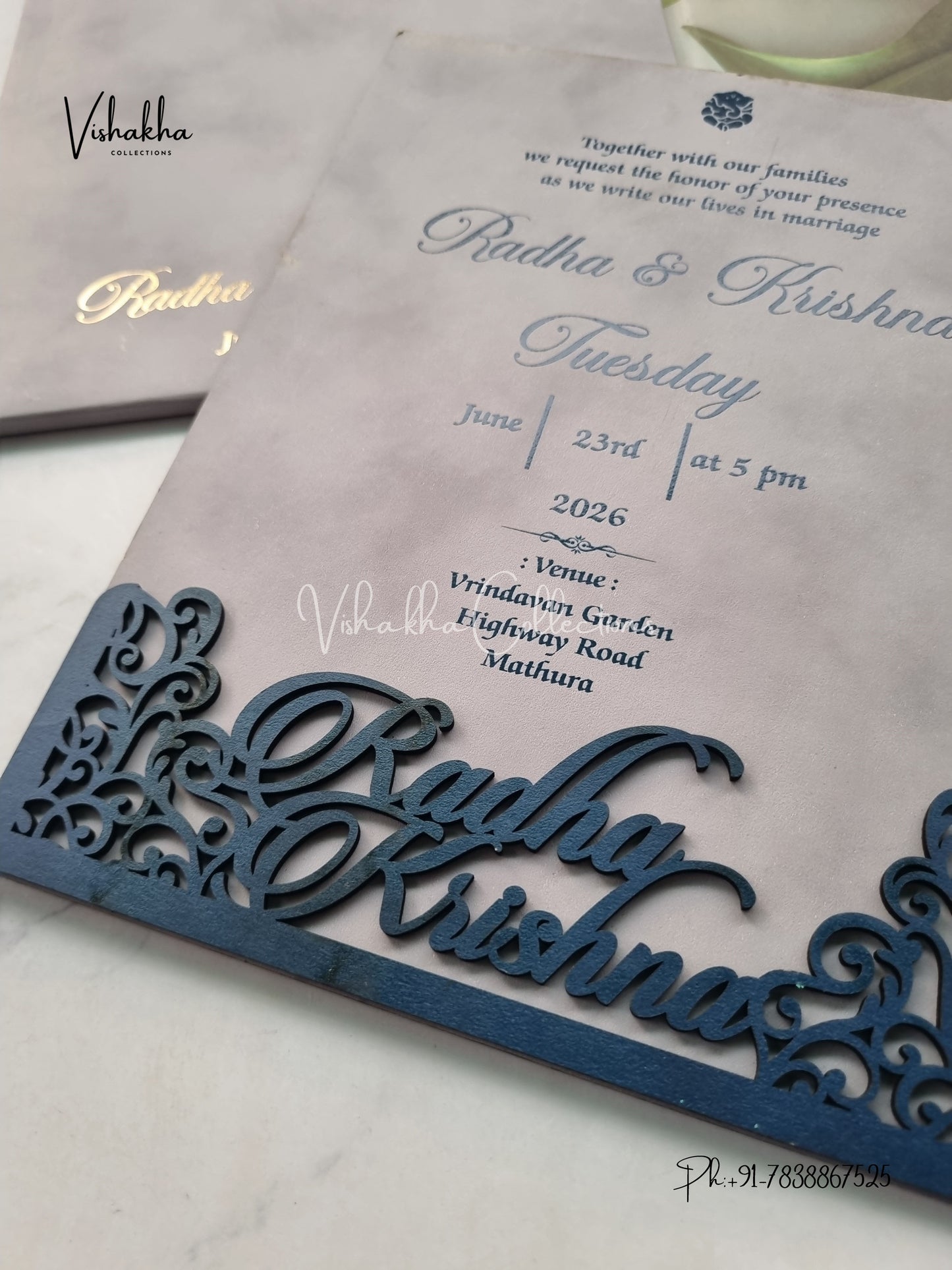 Hindu Muslim Christian Sikh MDF Board Laser Cut Named MDF Laser Cut invitation Cards SN-134