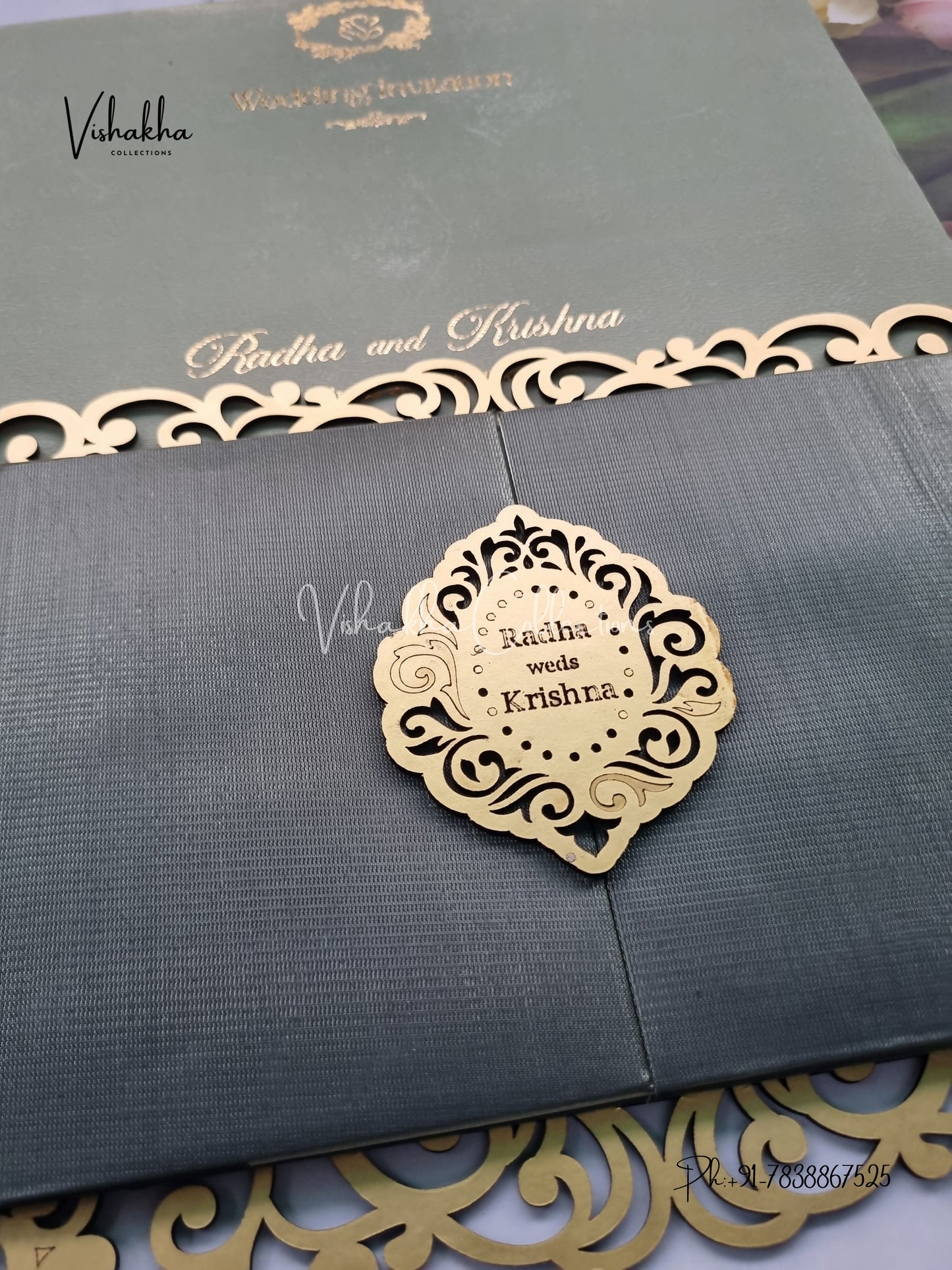 Hindu Muslim Christian Sikh Padded MDF Board Laser Cut invitation Cards SN-136