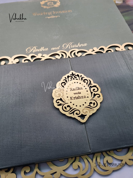 Hindu Muslim Christian Sikh Padded MDF Board Laser Cut invitation Cards SN-136