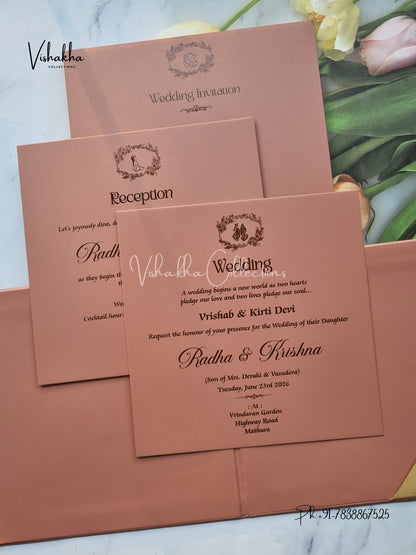 Hindu Muslim Christian Sikh Padded invitation Cards SN-137