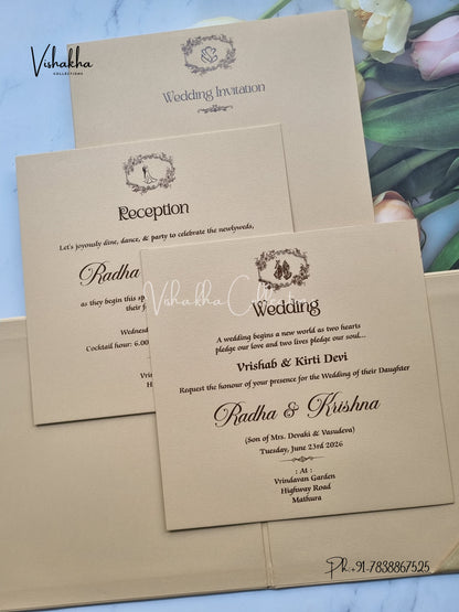 Hindu Muslim Christian Sikh Padded invitation Cards SN-139