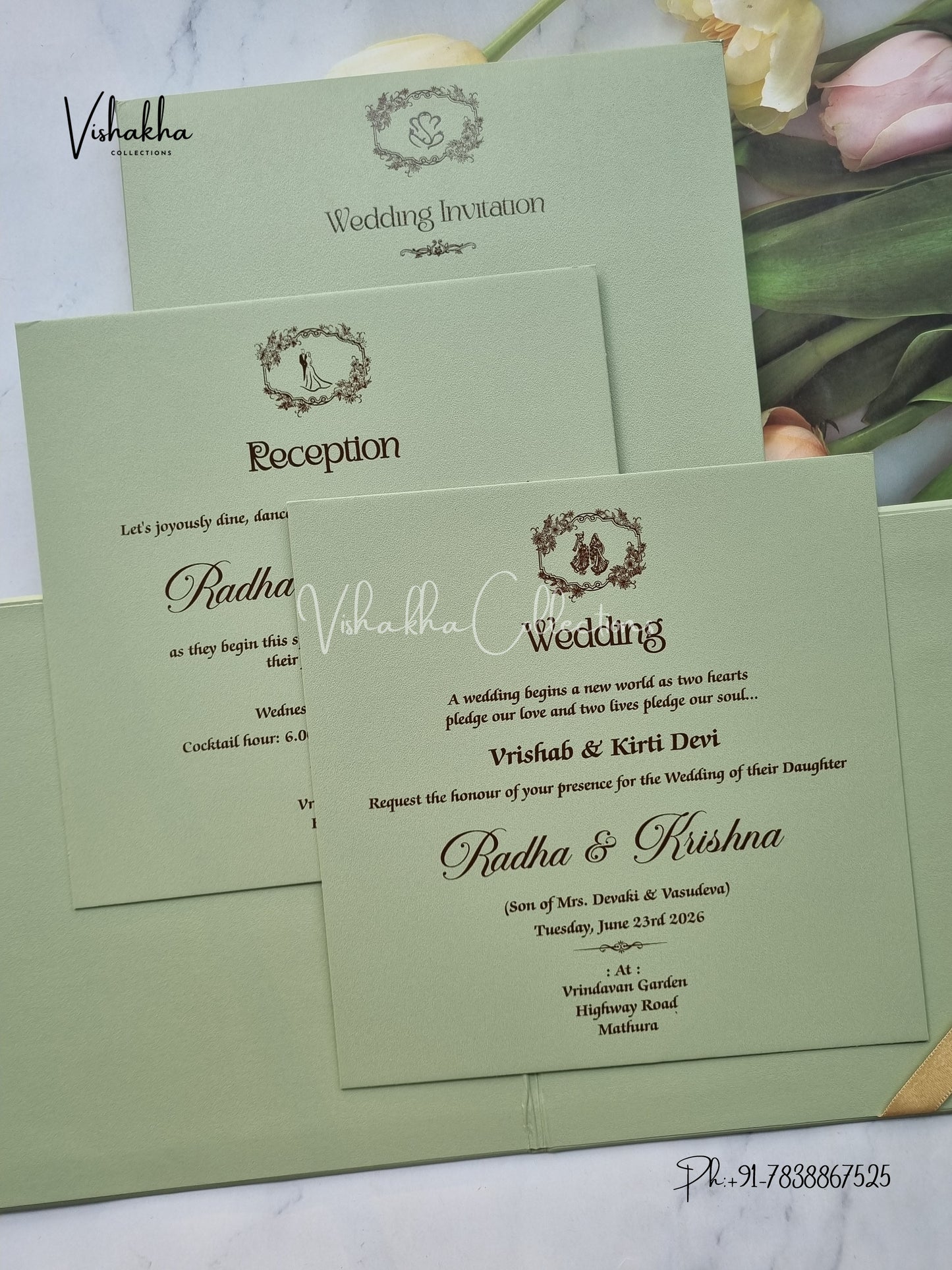 Hindu Muslim Christian Sikh Padded invitation Cards SN-140