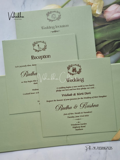 Hindu Muslim Christian Sikh Padded invitation Cards SN-140