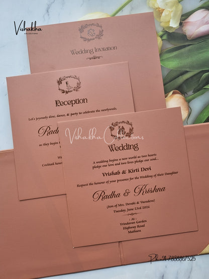 Hindu Muslim Christian Sikh Padded invitation Cards SN-141