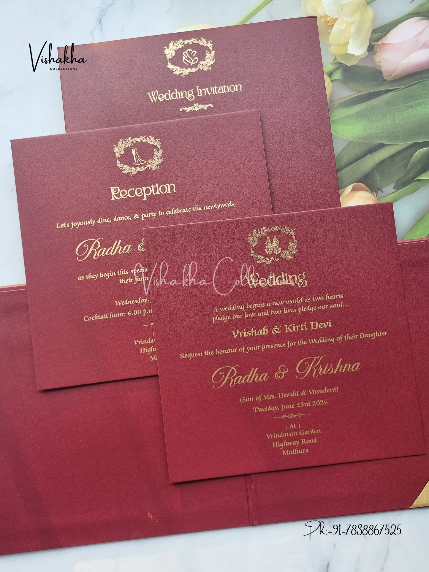 Hindu Muslim Christian Sikh Padded invitation Cards SN-142