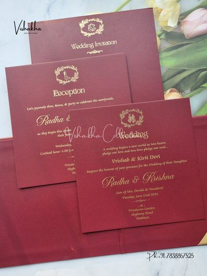 Hindu Muslim Christian Sikh Padded invitation Cards SN-142