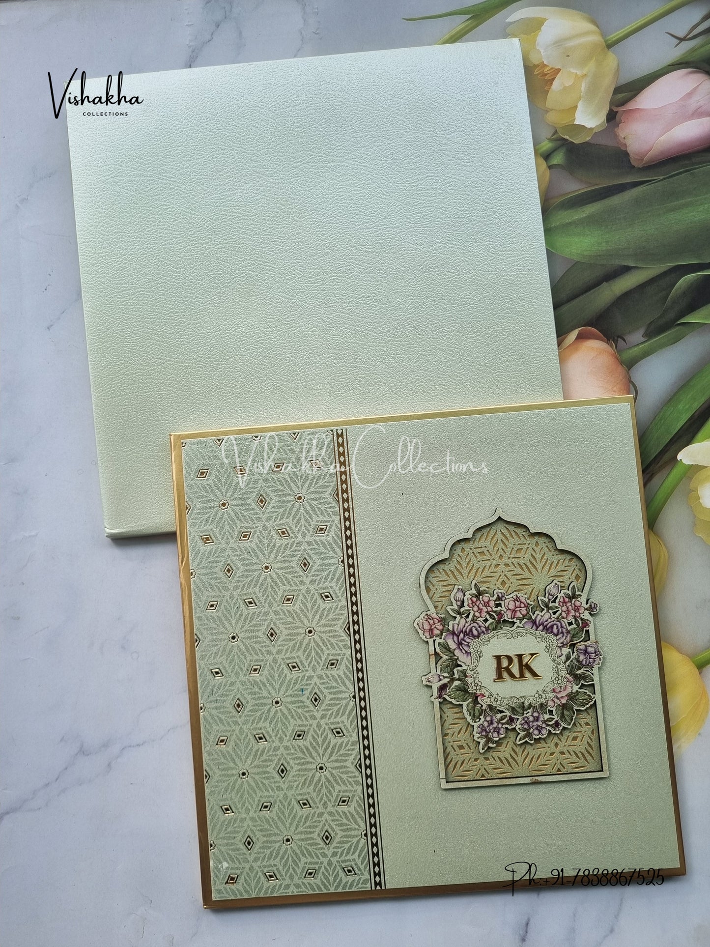 Hindu Muslim Christian Sikh Padded MDF Board Laser Cut Colored invitation Cards SN-144