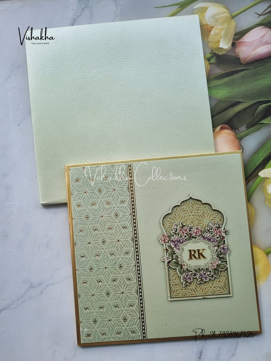 Hindu Muslim Christian Sikh Padded MDF Board Laser Cut Colored invitation Cards SN-144
