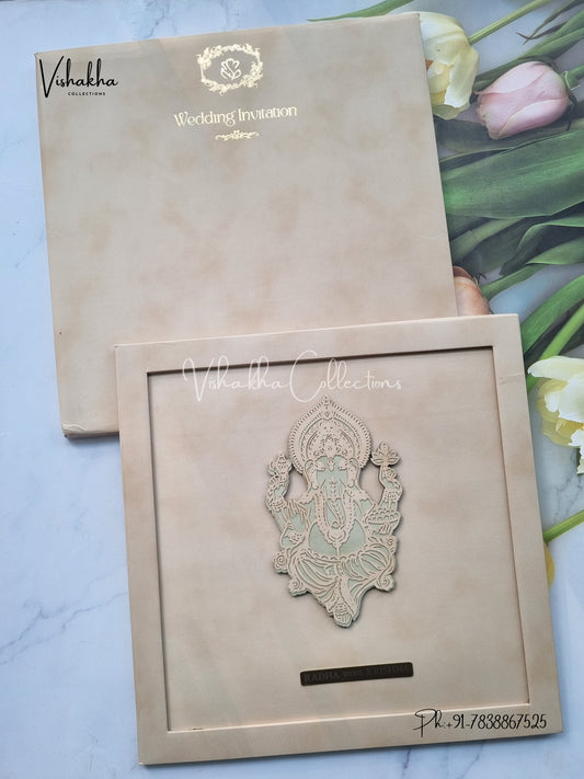 Mandala Hindu Padded MDF Board Laser Cut Colored invitation Cards SN-153