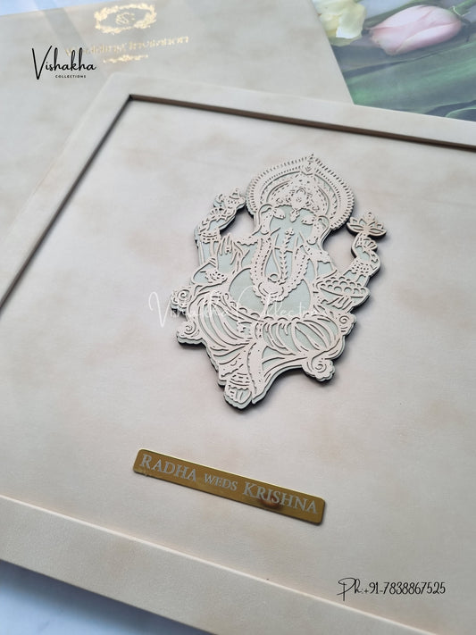 Mandala Hindu Padded MDF Board Laser Cut Colored invitation Cards SN-153
