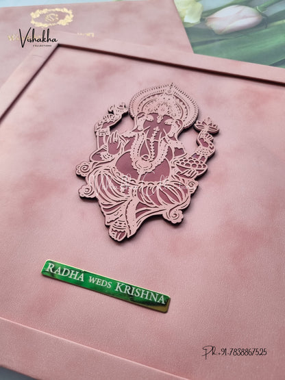 Mandala Hindu Padded MDF Board Laser Cut Colored invitation Cards SN-154