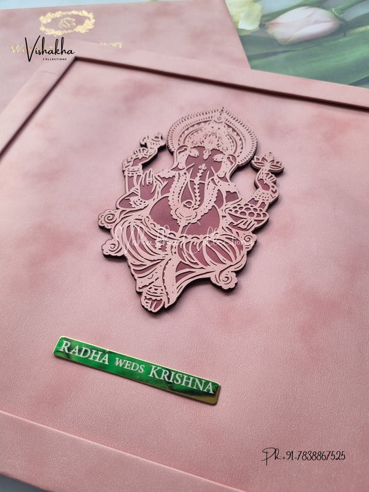 Mandala Hindu Padded MDF Board Laser Cut Colored invitation Cards SN-154