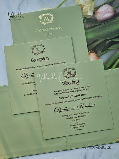 Hindu Muslim Christian Sikh Padded invitation Cards SN-157