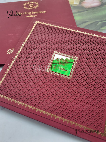 Hindu Muslim Christian Sikh Padded invitation Cards SN-158