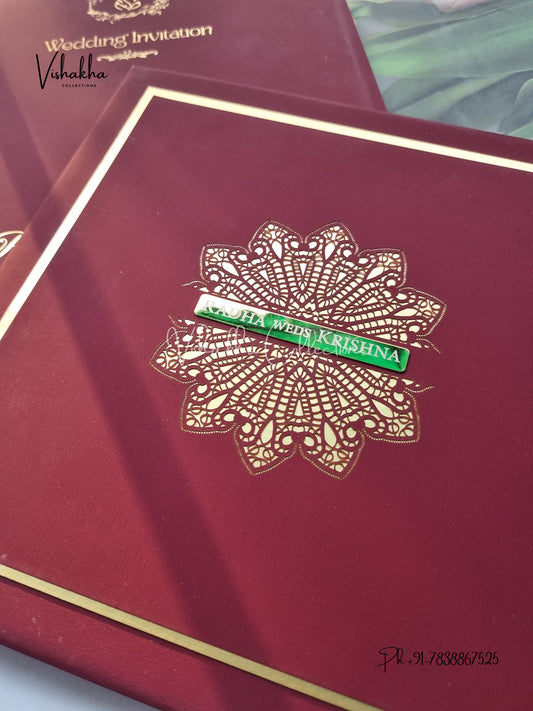 Hindu Muslim Christian Sikh Padded invitation Cards SN-160