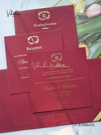 Hindu Muslim Christian Sikh Padded invitation Cards SN-160