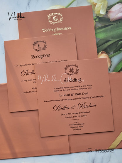 Hindu Muslim Christian Sikh Padded invitation Cards SN-161