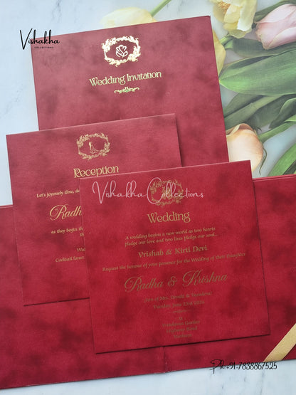 Hathi Hindu Sikh Padded invitation Cards SN-167