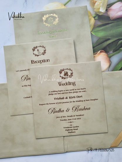 Hindu Muslim Christian Sikh Padded invitation Cards SN-169