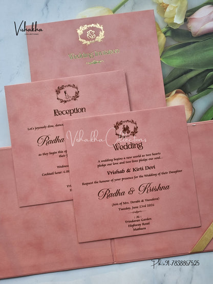 Hindu Muslim Christian Sikh Padded invitation Cards SN-170