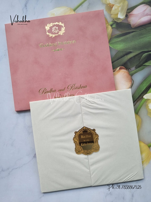 Double Door Hindu Muslim Christian Sikh Padded invitation Cards SN-171