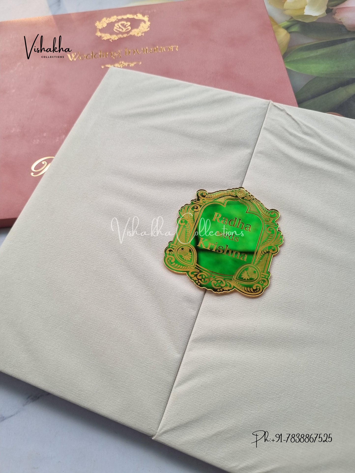 Double Door Hindu Muslim Christian Sikh Padded invitation Cards SN-171