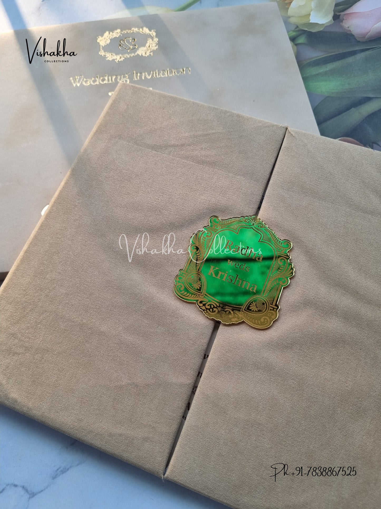 Double Door Hindu Muslim Christian Sikh Padded invitation Cards SN-172