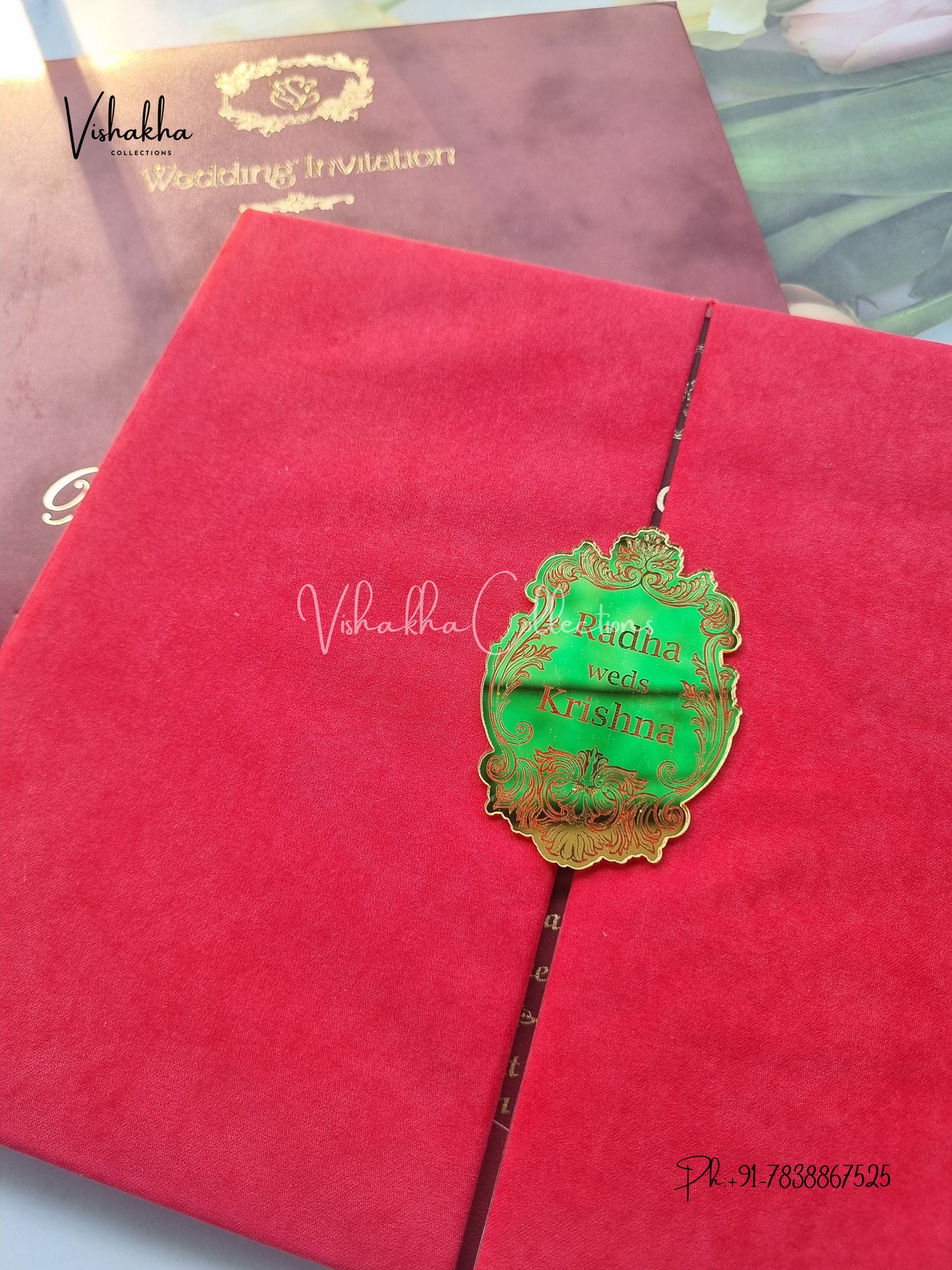 Double Door Hindu Muslim Christian Sikh Padded invitation Cards SN-173