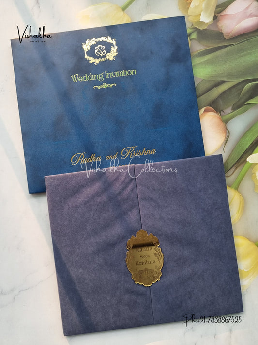 Double Door Hindu Muslim Christian Sikh Padded invitation Cards SN-174