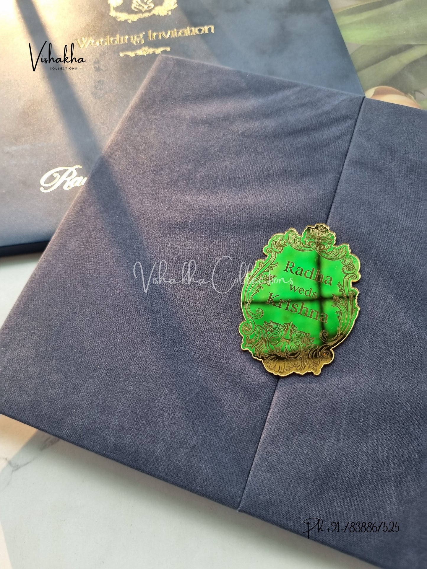 Double Door Hindu Muslim Christian Sikh Padded invitation Cards SN-174