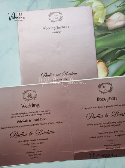 Semi Box Hindu Muslim Christian Sikh Colored invitation Cards SN-25