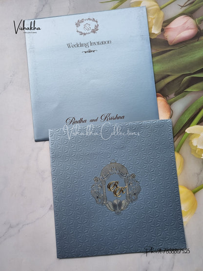 Semi Box Hindu Muslim Christian Sikh Colored invitation Cards SN-26