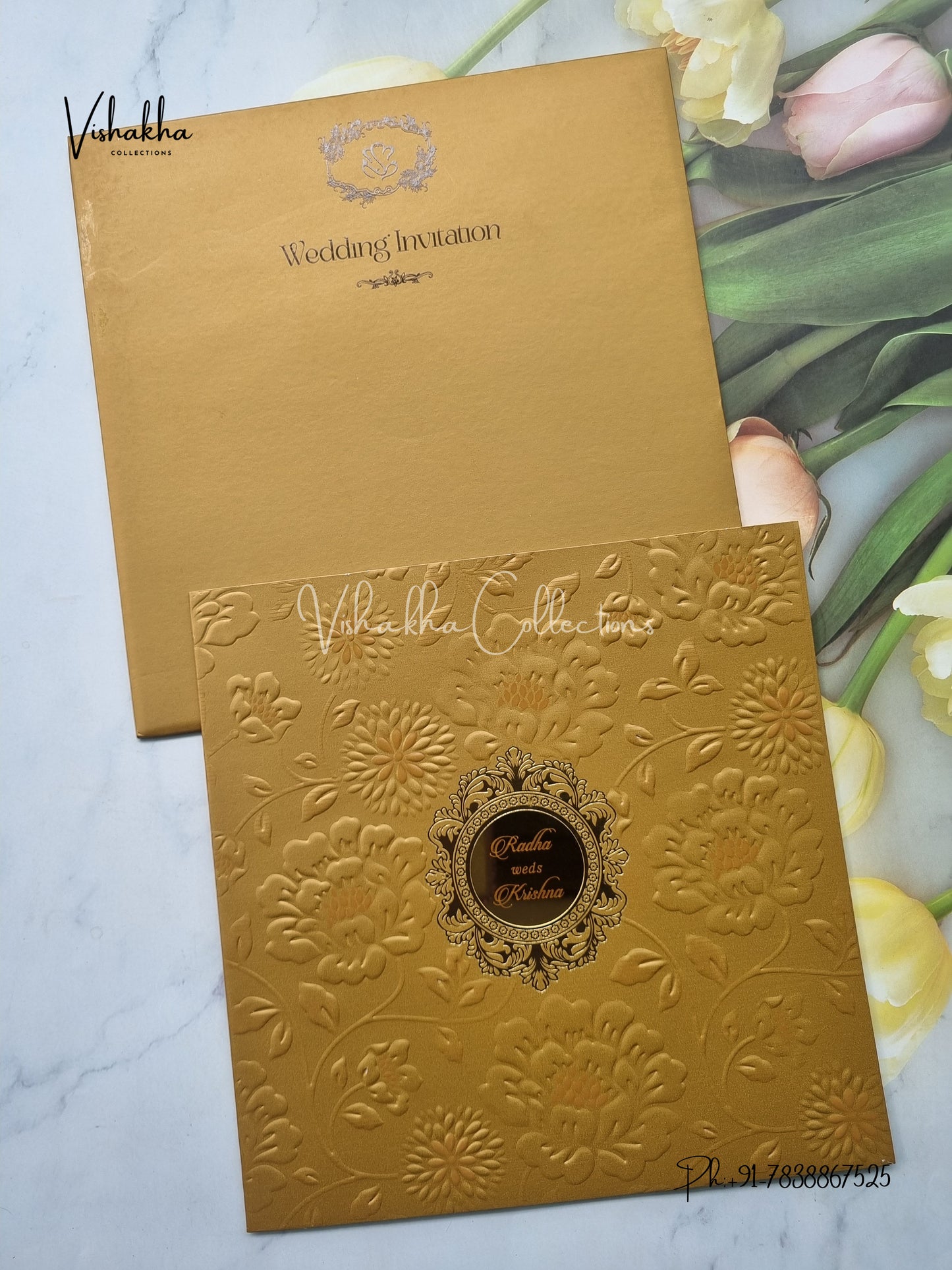 Semi Box Hindu Muslim Christian Sikh Colored invitation Cards SN-27