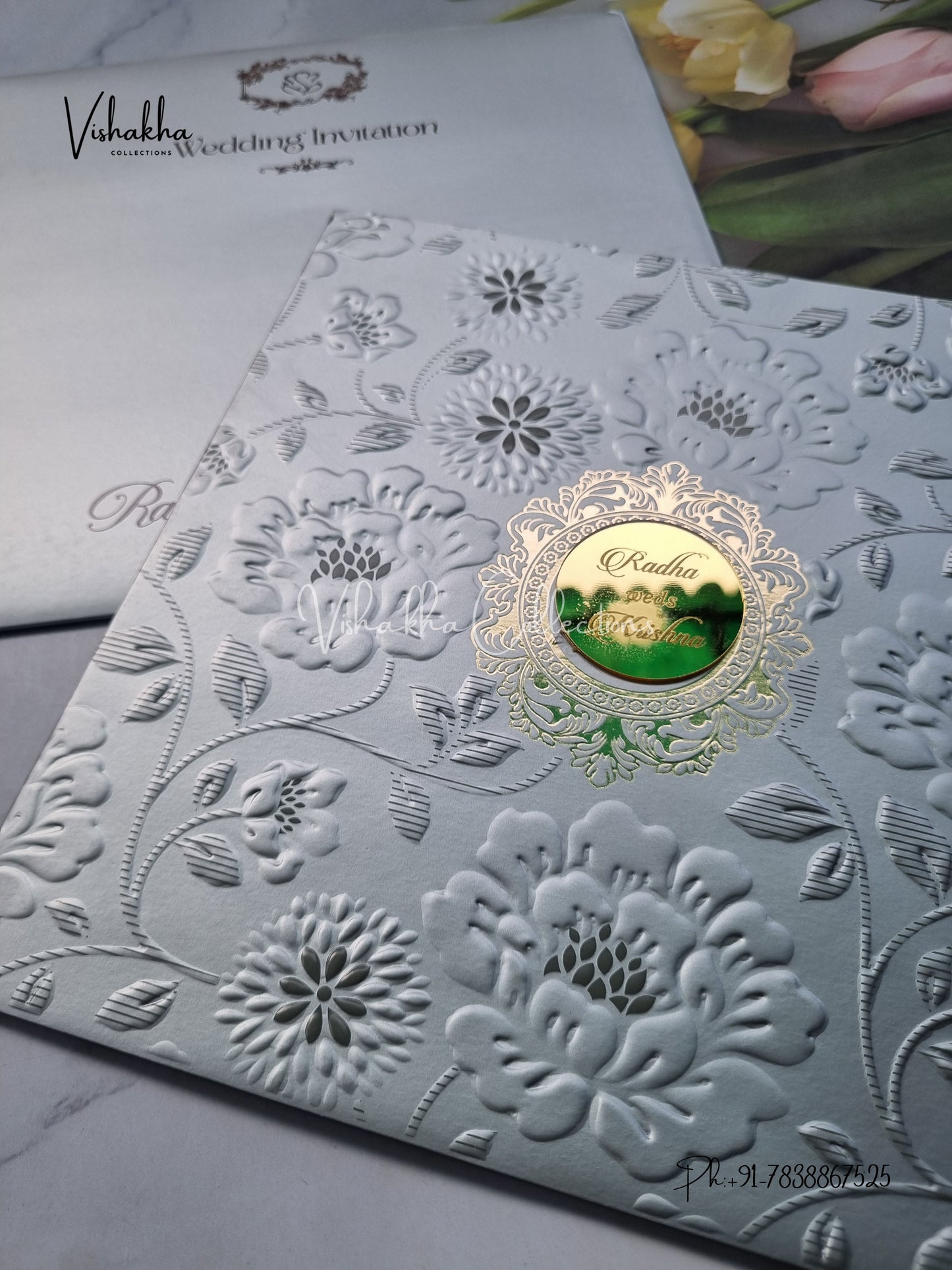 Semi Box Hindu Muslim Christian Sikh Colored invitation Cards SN-28