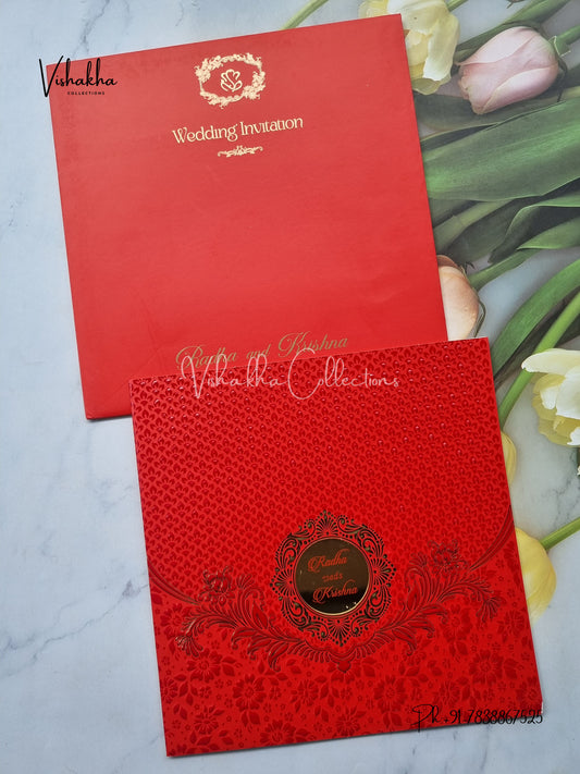 Semi Box Hindu Muslim Christian Sikh Colored invitation Cards SN-29