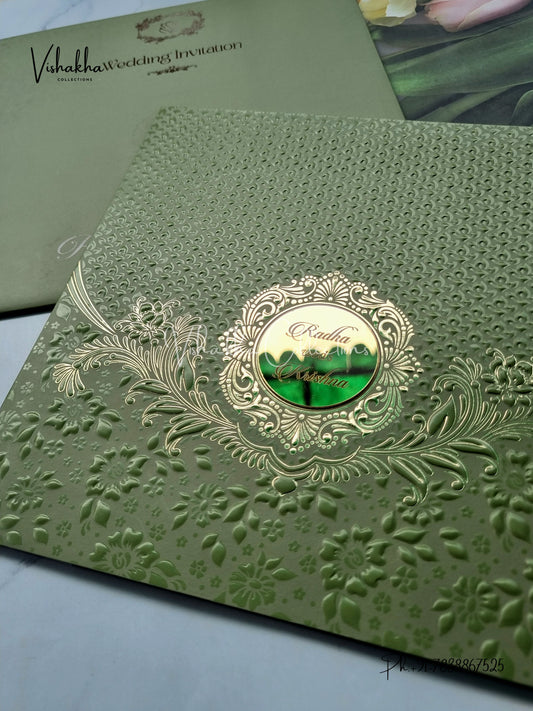 Semi Box Hindu Muslim Christian Sikh Colored invitation Cards SN-30