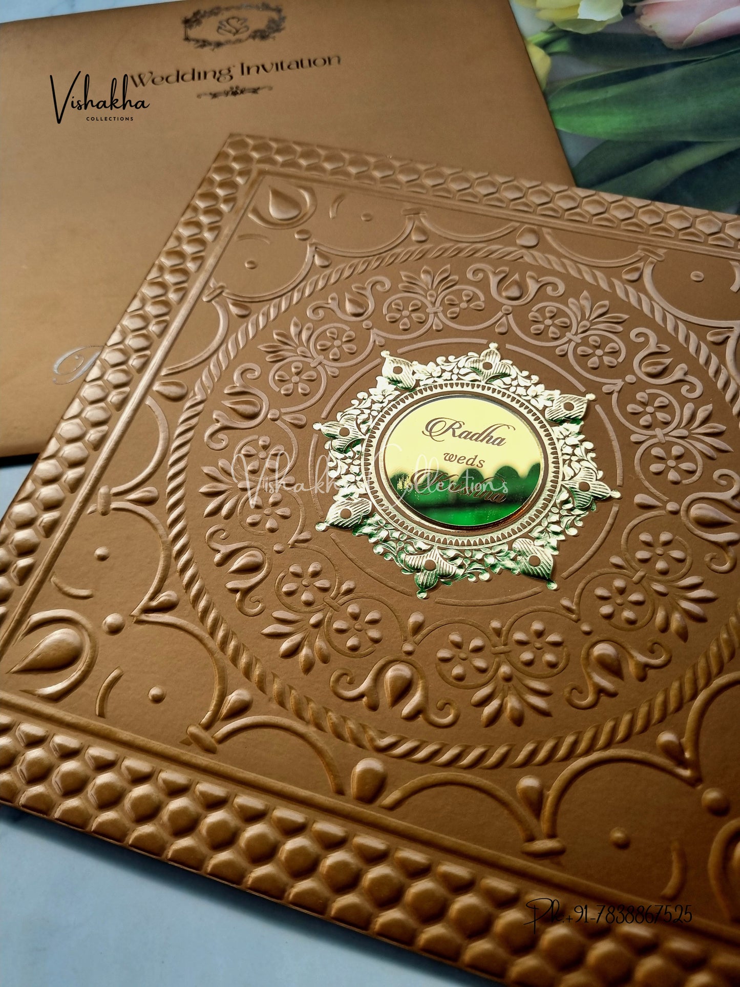 Semi Box Hindu Muslim Christian Sikh Colored invitation Cards SN-31