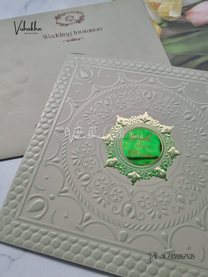 Semi Box Hindu Muslim Christian Sikh Colored invitation Cards SN-32