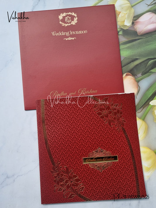 Semi Box Hindu Muslim Christian Sikh Colored invitation Cards SN-33