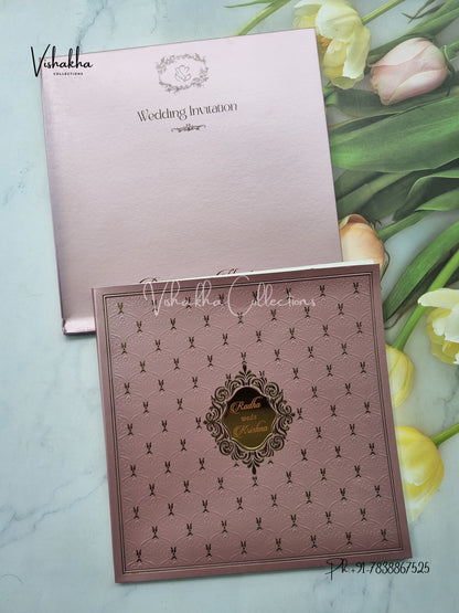 Semi Box Hindu Muslim Christian Sikh Colored invitation Cards SN-35