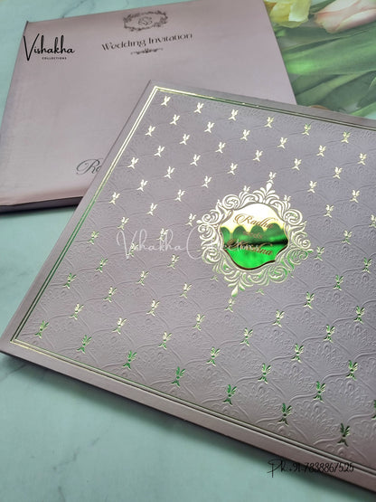 Semi Box Hindu Muslim Christian Sikh Colored invitation Cards SN-35