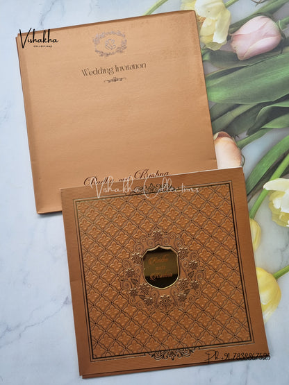 Semi Box Hindu Muslim Christian Sikh Colored invitation Cards SN-37